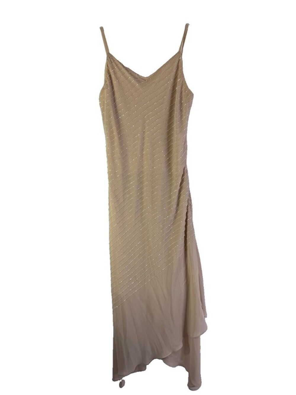 Vintage Y2K Slip Dress Embellished Beaded Shark Bite Fairy Angel Daint